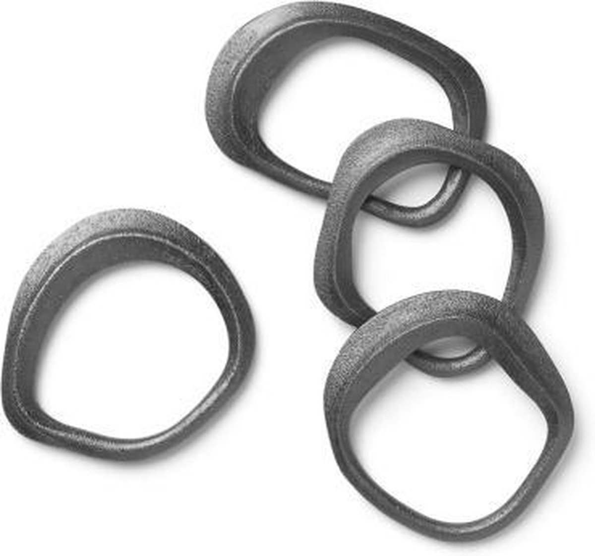 Ferm Living Portatovagliolo ad anello Flow, in confezione da 4 ottone nero