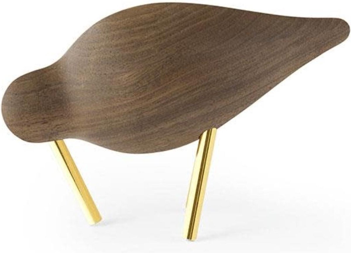 Normann Copenhagen Uccello trampoliere noce-ottone Piccolo