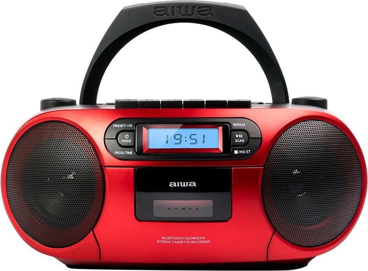 Aiwa BBTC-550RD Reproductor de CD portátil Negro, Rojo