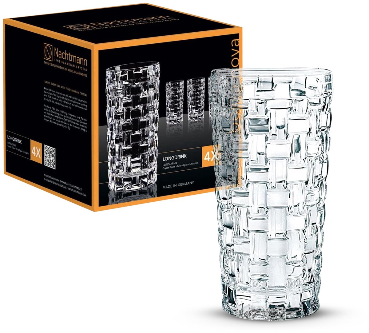 Nachtmann Vaso alargado Bossa Nova 39,5 cl 4 piezas Transparente