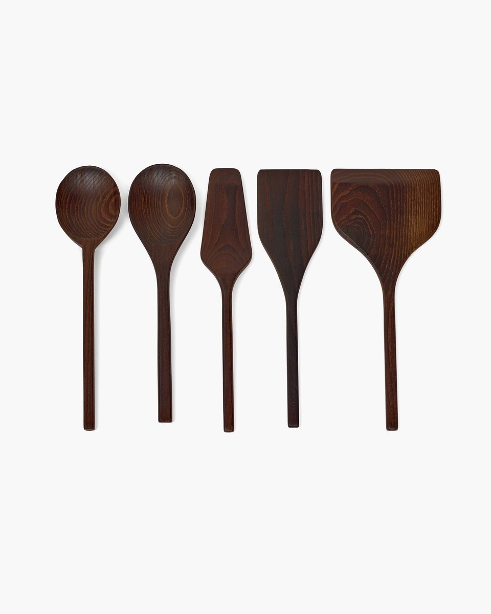 Serax Utensilios de cocina Pure 5 piezas fresno oscuro