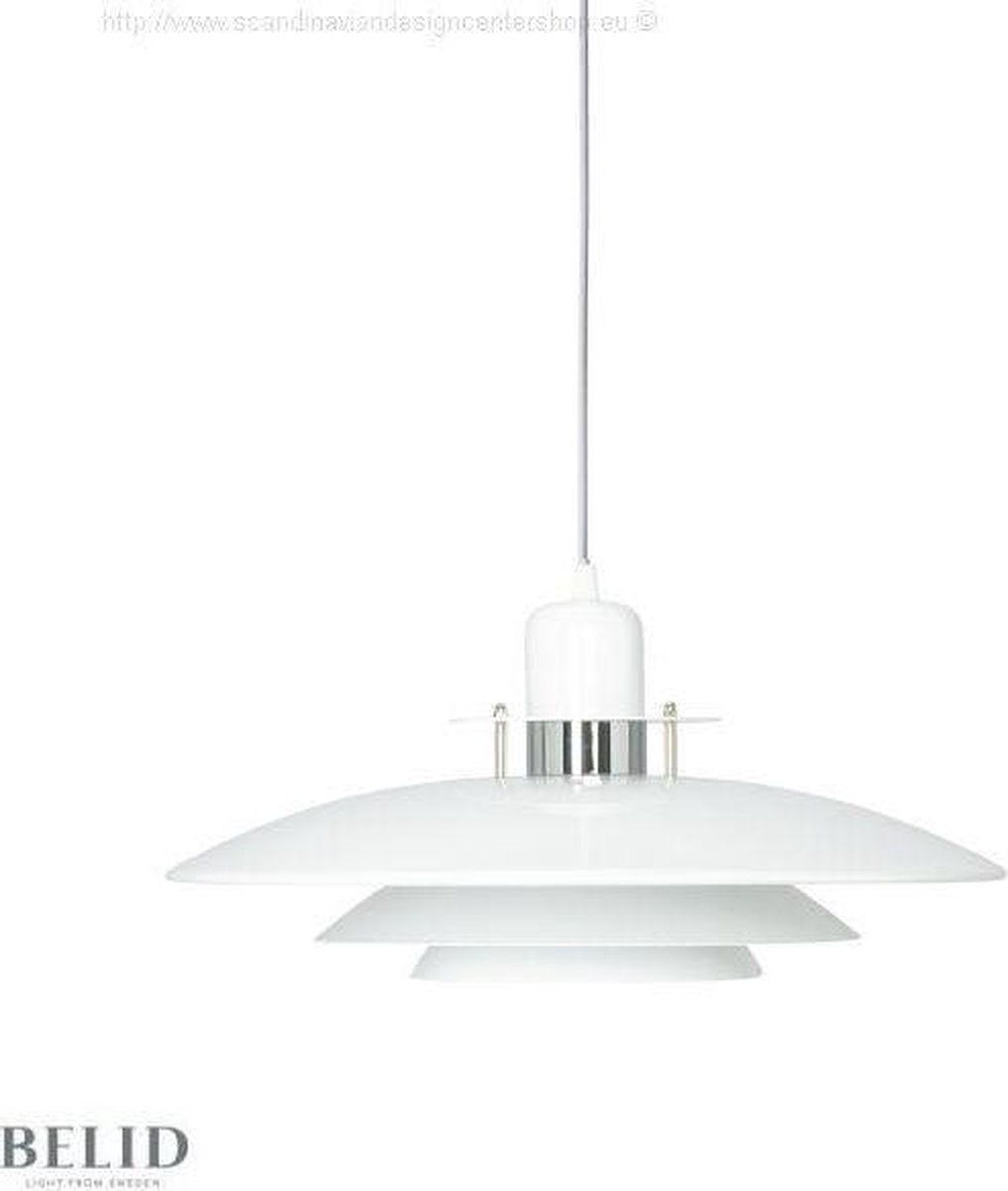 Belid Lámpara colgante Primus Ø43 cm blanco-cromo