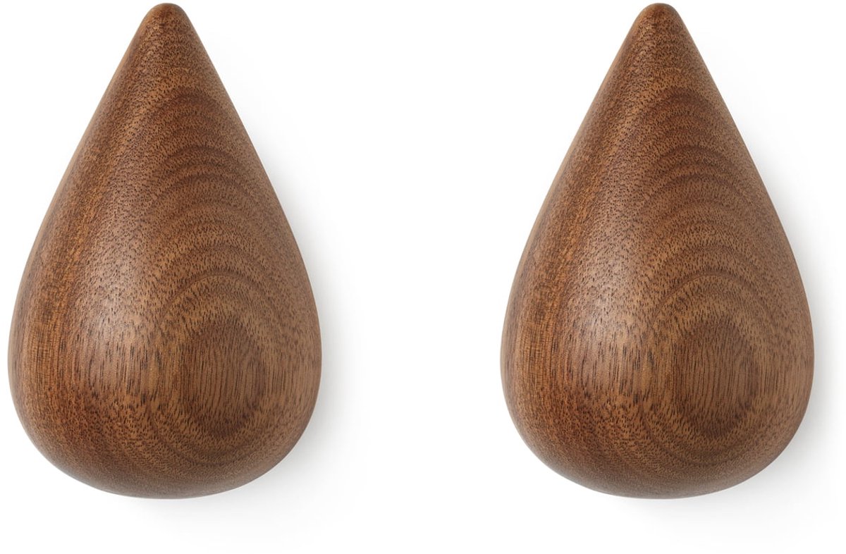 Normann Copenhagen Manopola Dropit confezione da 2 noce grande
