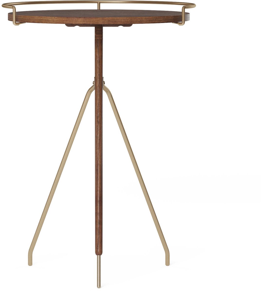 Audo Copenhagen Mesa auxiliar Umanoff nogal-latón pulido 60 cm