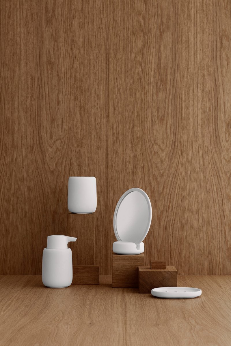 blomus Espejo de mesa Sono Vanity Ø17 cm blanco