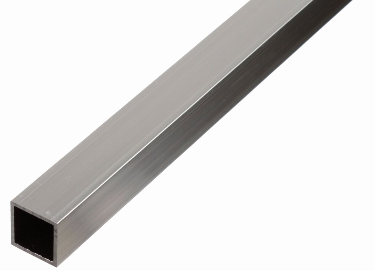 Tubo de forma cuadrada (1.000 x 15 x 15 mm, Espesor: 1,5 mm, Plateado)