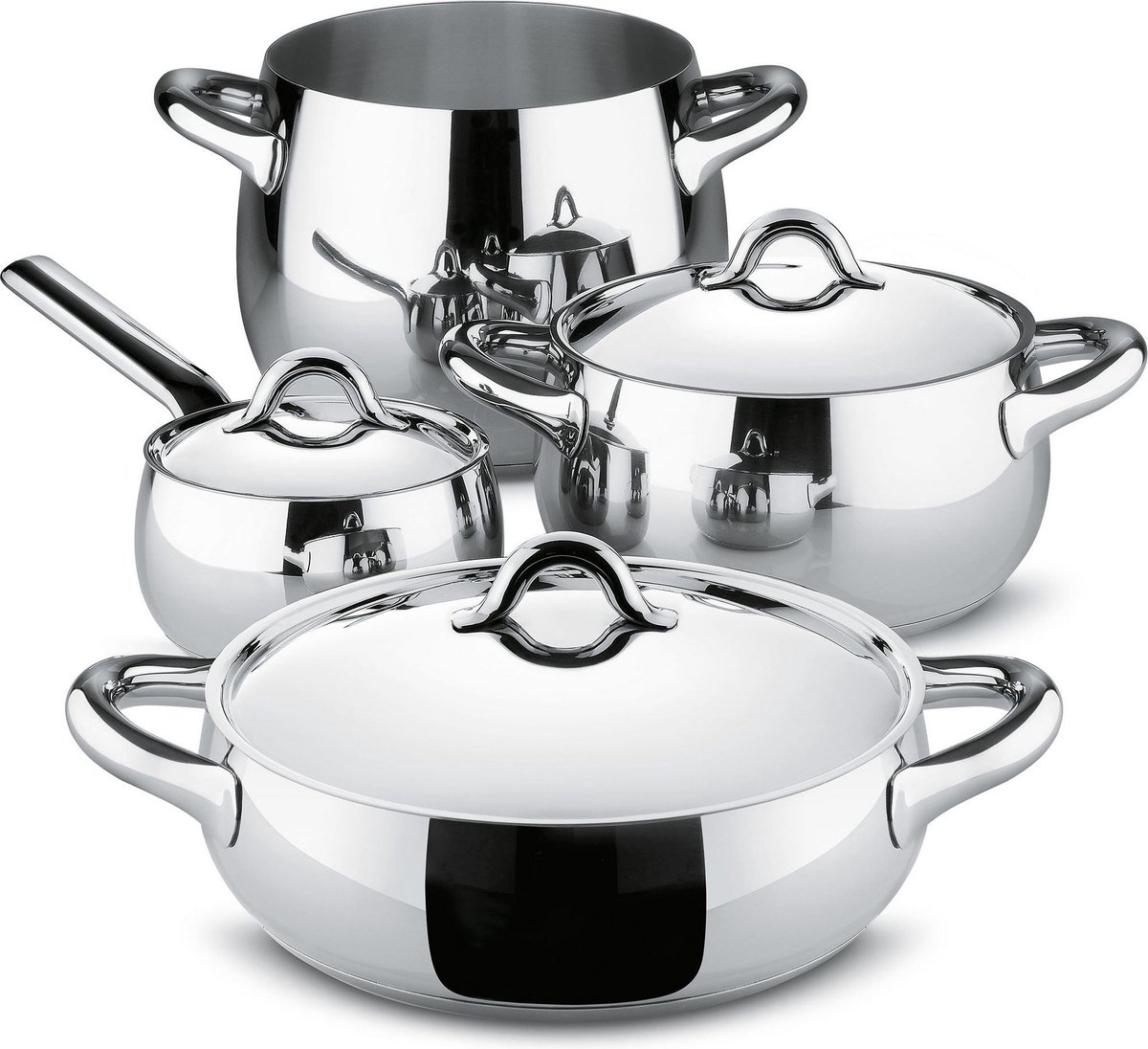Alessi Set pentole Mami 7 pezzi Acciaio inossidabile