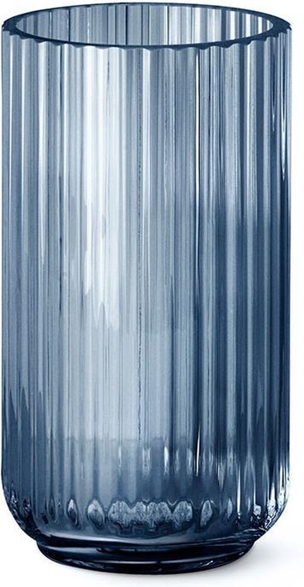 Lyngby Porcelæn Jarrón Lyngby vidrio azul medianoche 31 cm