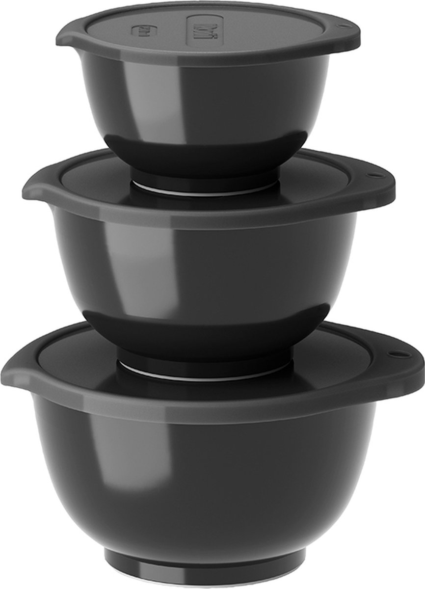 Rosti Ensemble de mini-bols Margrethe, lot de 3 Black edition