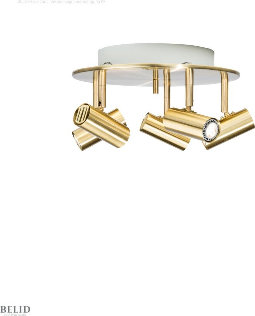 Belid Spotlight Cato 5-fixations rond Ø29 cm Laiton