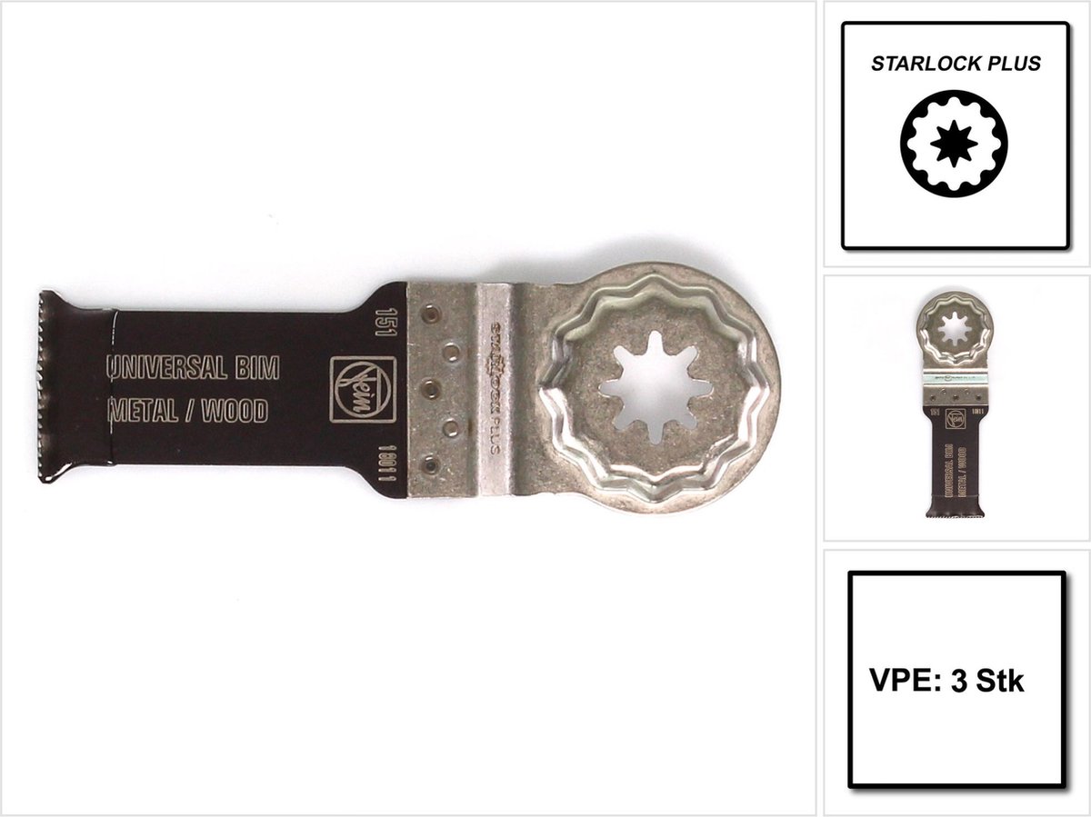 Starlock Plus Hoja de sierra bimetálica E-Cut Universal (L x An: 60 x 28 mm, 3 ud.)