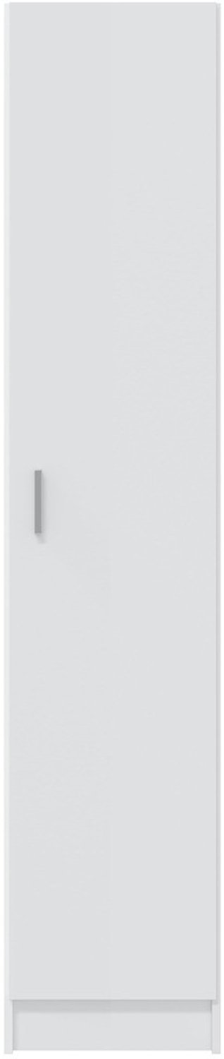 Armario multiusos de madera columna (L x An x Al: 37 x 37 x 180 cm, Blanco, Con 4 baldas)