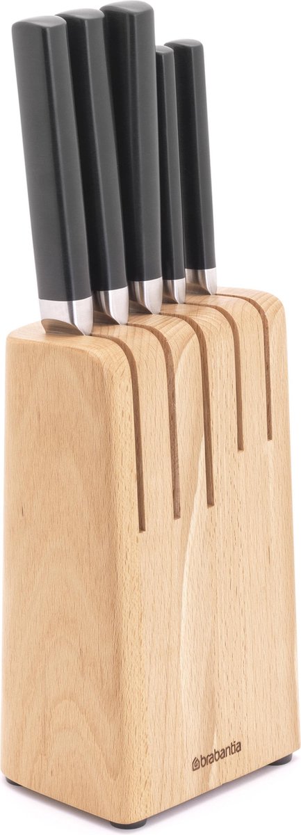 Brabantia Bloque de cuchillos con cuchillos cocina Profile madera