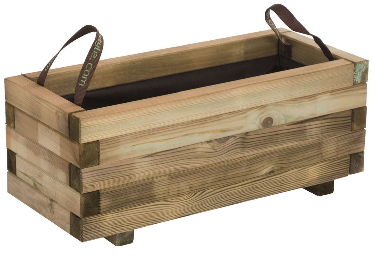 Macetero para plantas Baroque (Dimensiones externas (L x An x Al): 70 x 30 x 28 cm, Madera, Natural)