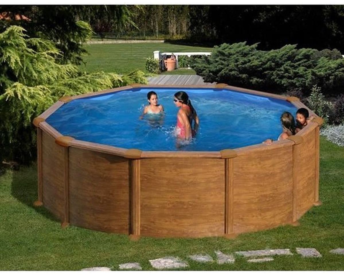 Piscina de acero desmontable Mauritius (Ø x Al: 460 x 132 cm, Marrón claro, 19.444 l)