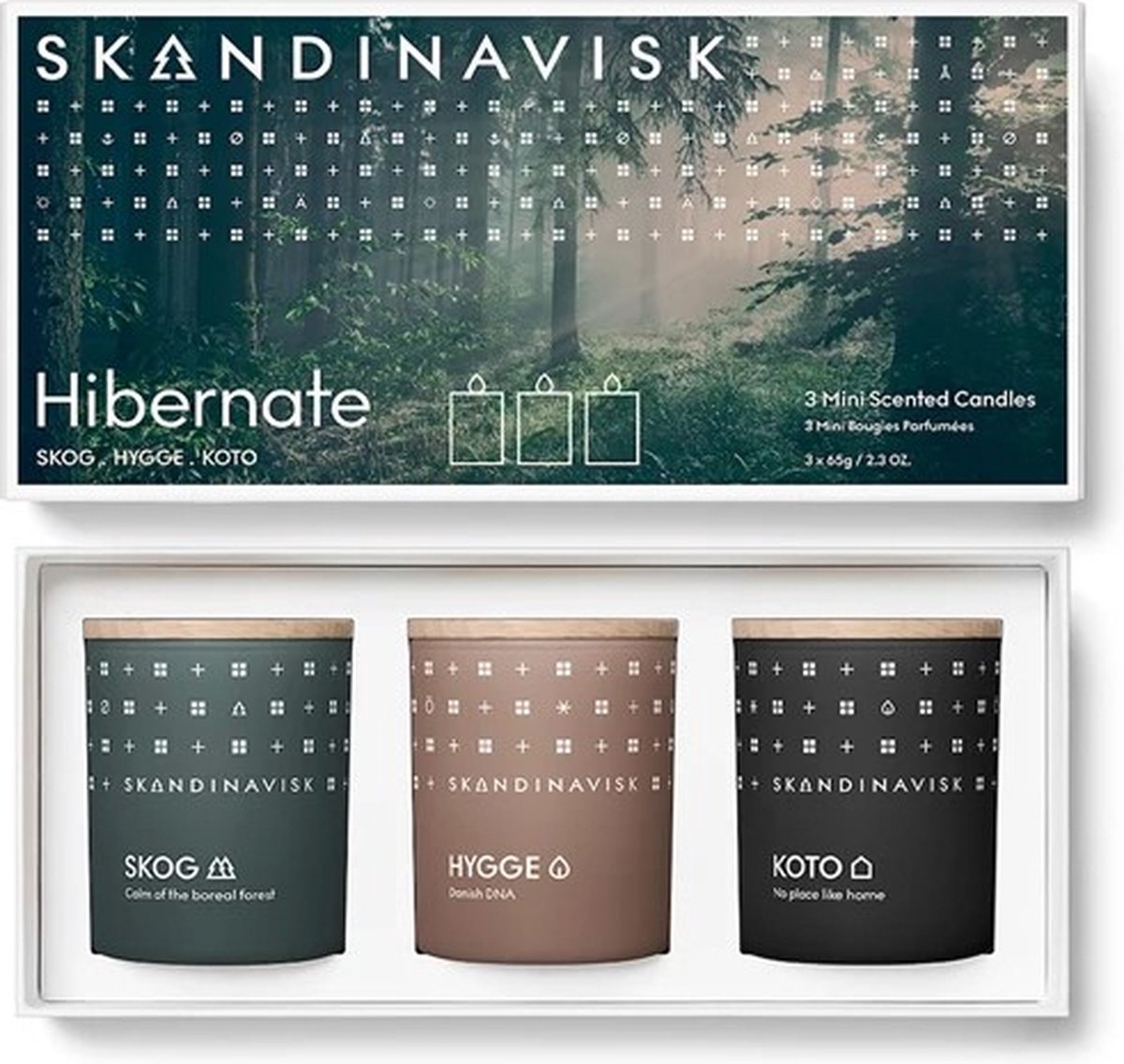 Skandinavisk Set regalo candele profumate Hibernation 3 pezzi