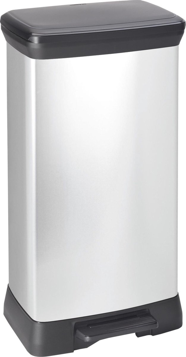 Cubo con pedal Decobin (50 l, Plástico, Platino)