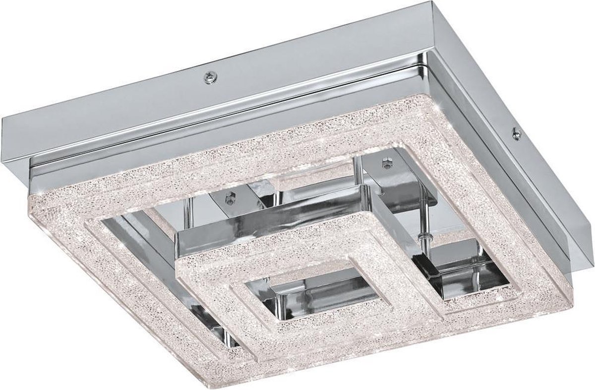 Plafón LED Fradello (12 W, L x An x Al: 26 x 26 x 8,5 cm, Cromo, Blanco cálido)