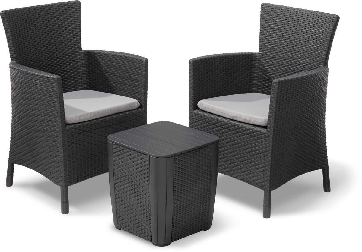 Conjunto de muebles de balcón Iowa (3 pzs., Antracita)