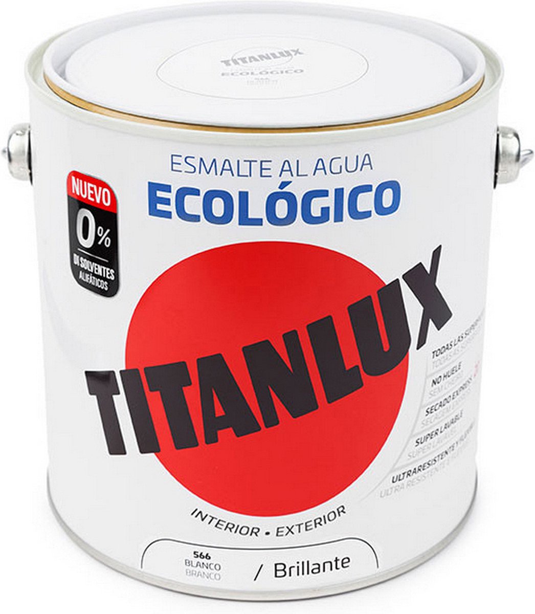 Esmalte de color Eco (Blanco, Reluciente, 2,5 l, Base de agua)