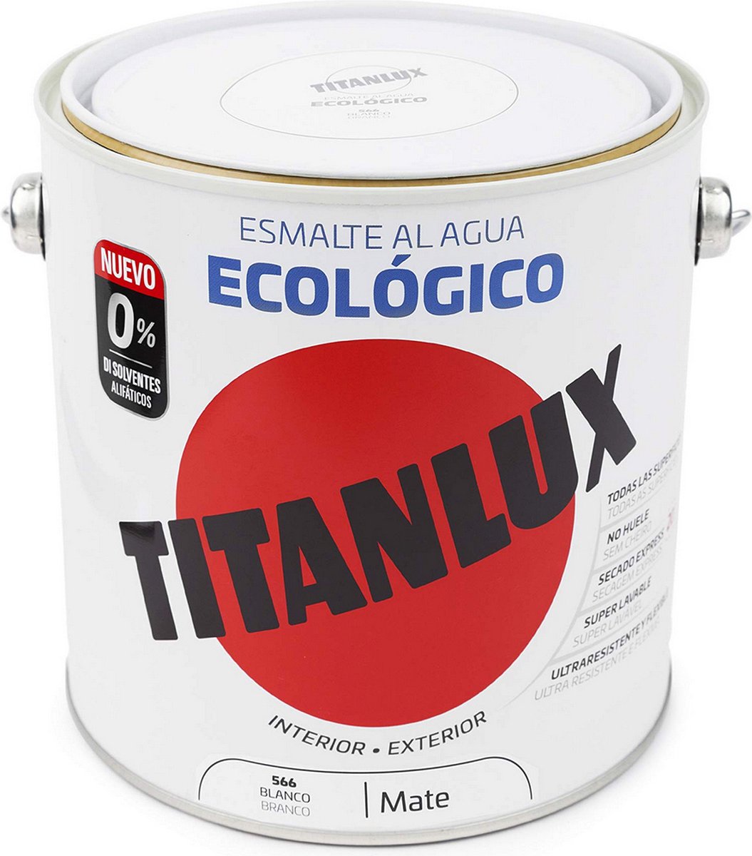 Esmalte de color Eco (Blanco, Mate, 2,5 l, Base de agua)