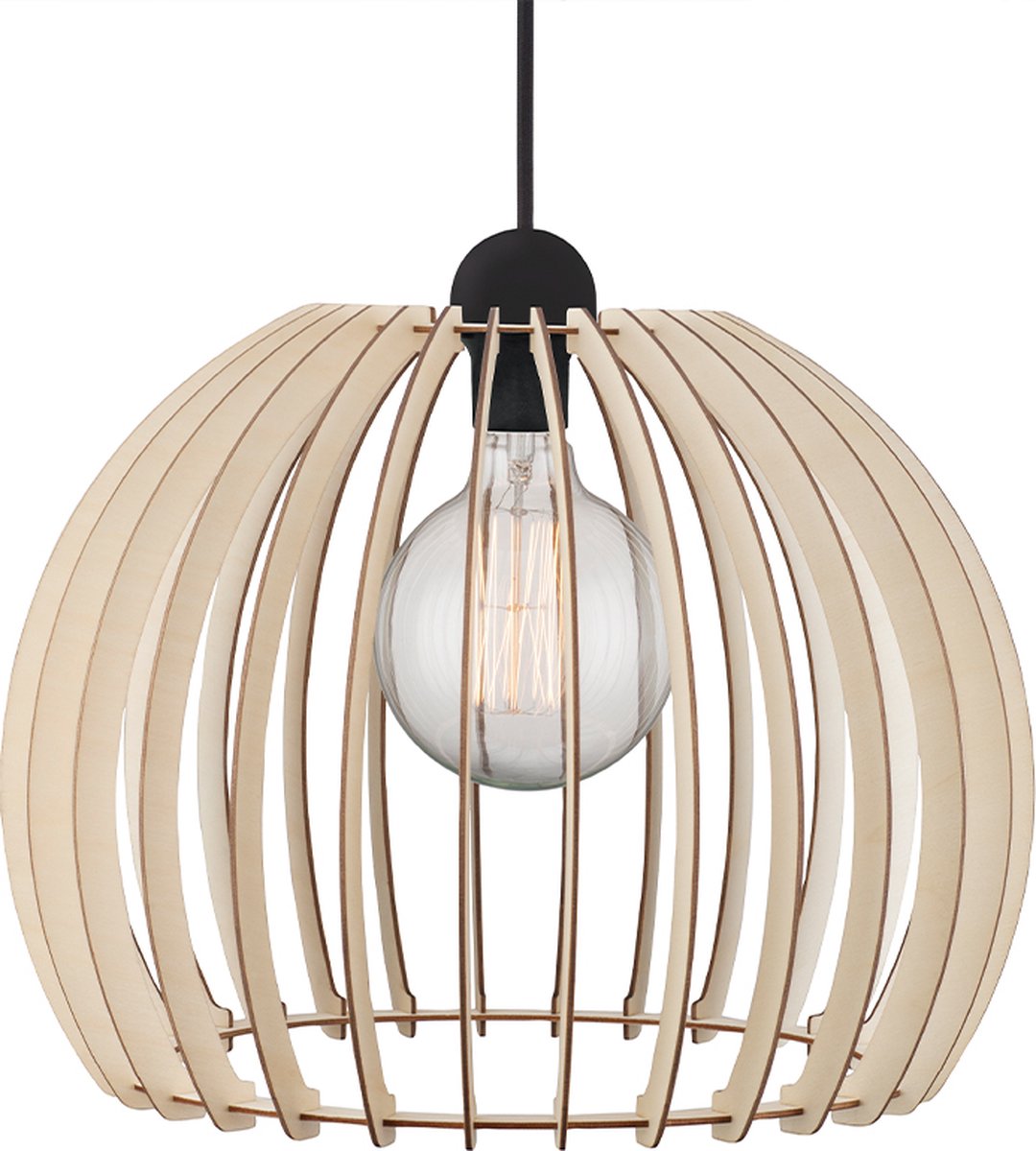 Lámpara colgante redonda Chino (60 W, Ø x Al: 40 x 250 cm, Natural, E27)