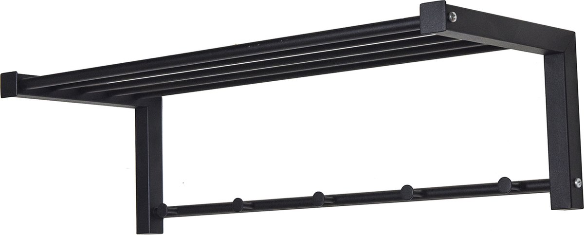 Perchero Bergum (L x An x Al: 23 x 785 x 29 cm, Acero, Negro)