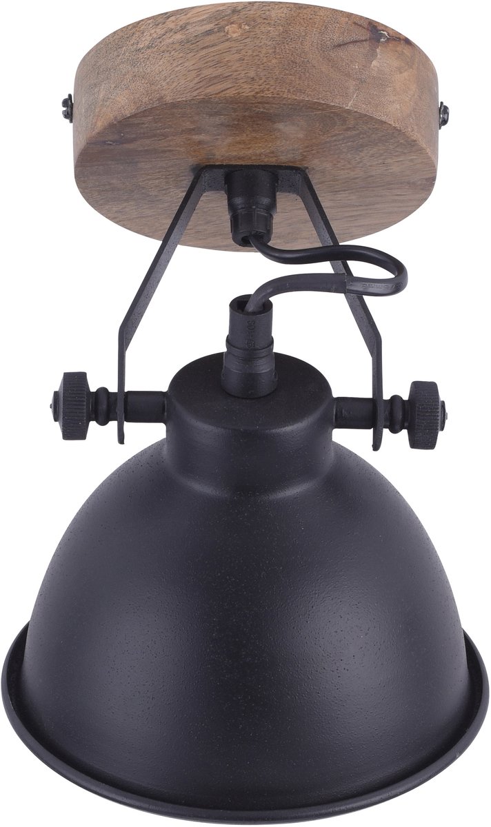 Samia Foco de pared (40 W, L x An x Al: 22,5 x 15,5 x 15,5 cm, Negro, E14)