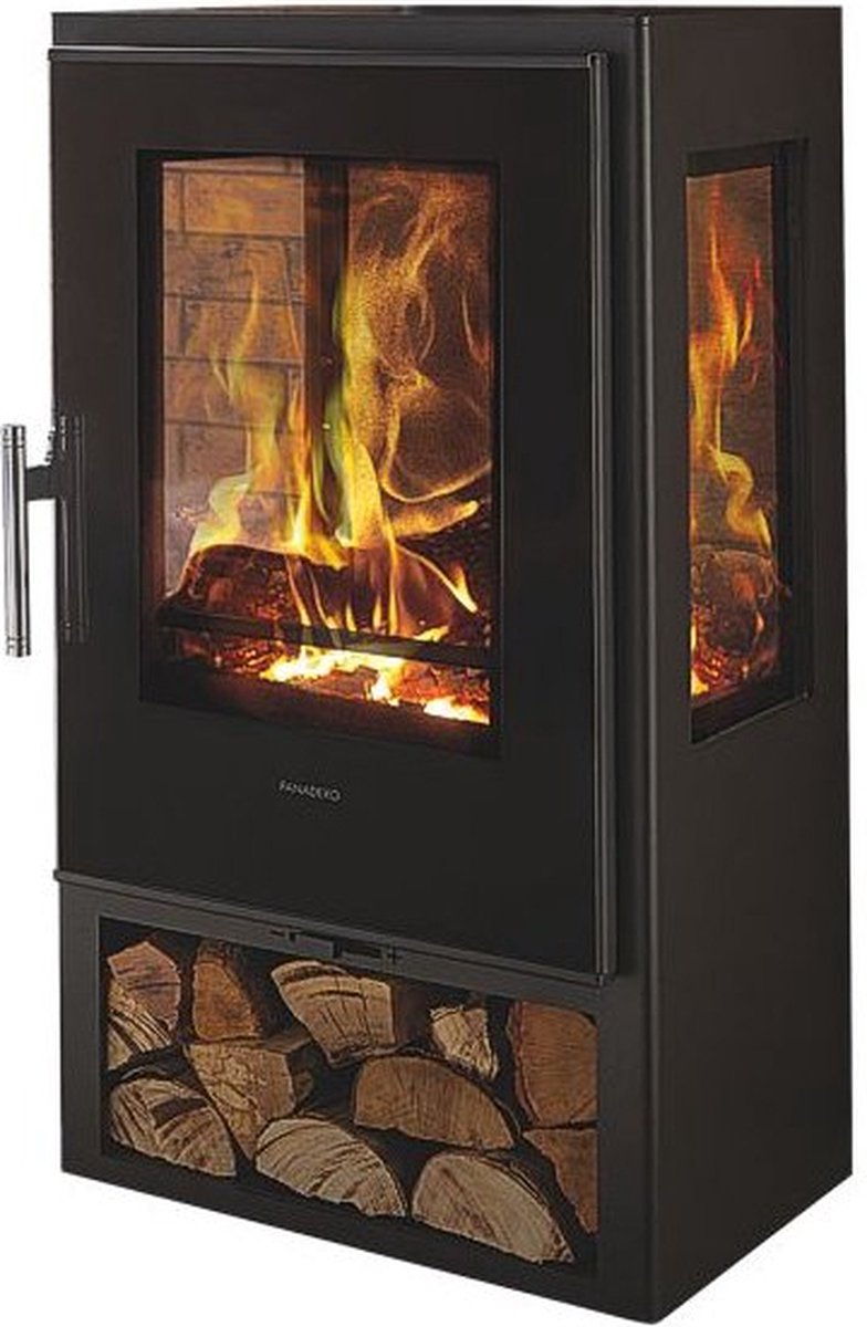 Estufa de leña Condor 3V (8 kW, Volumen de calefacción: 230 m³, Negro)