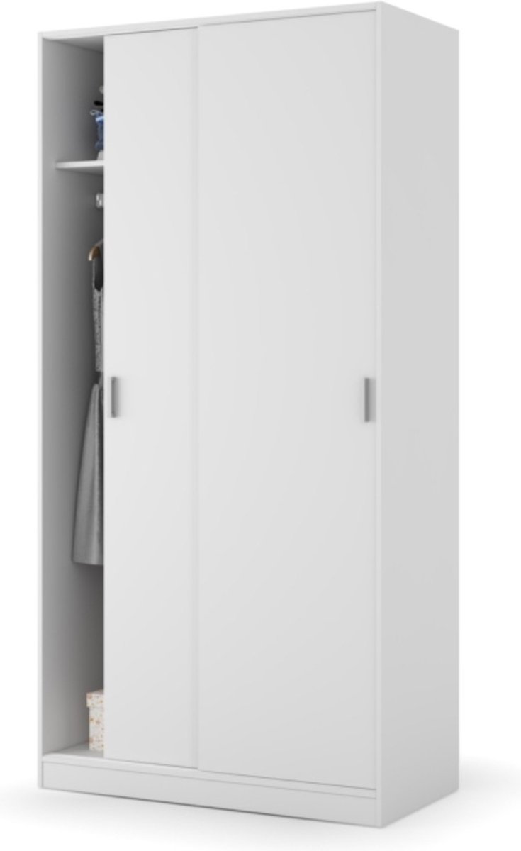 Armario de puertas correderas Max (L x An x Al: 50 x 100 x 200 cm, Blanco)