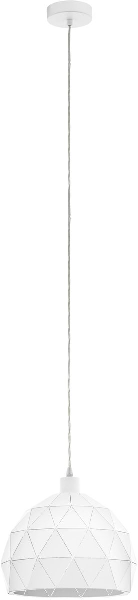 Roccaforte Lámpara colgante redonda (60 W, Ø x Al: 30 x 110 cm, Blanco, E27)