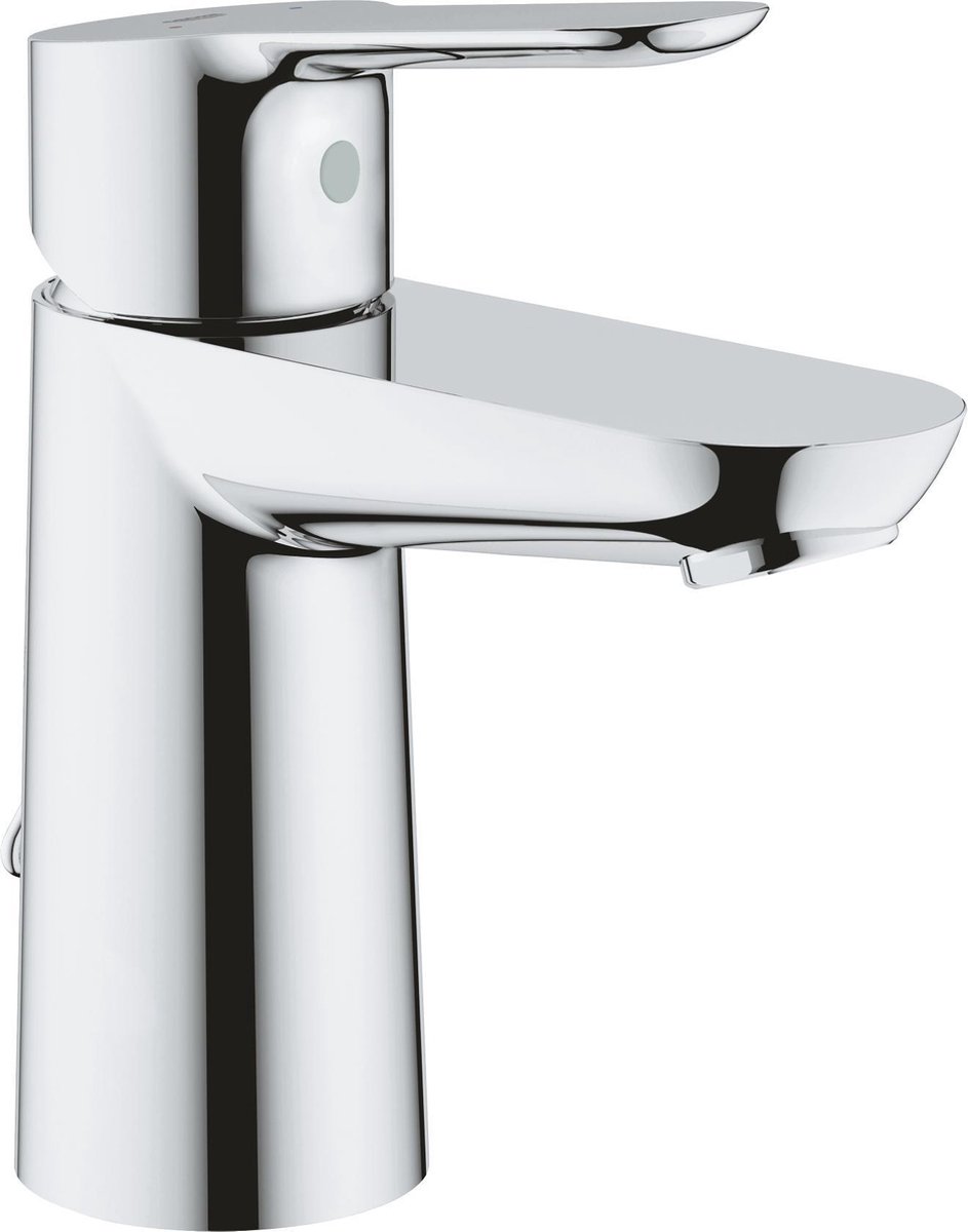BauEdge Grifo de lavabo S-Size Kette (Con cadena retráctil, Cromo, Brillante)