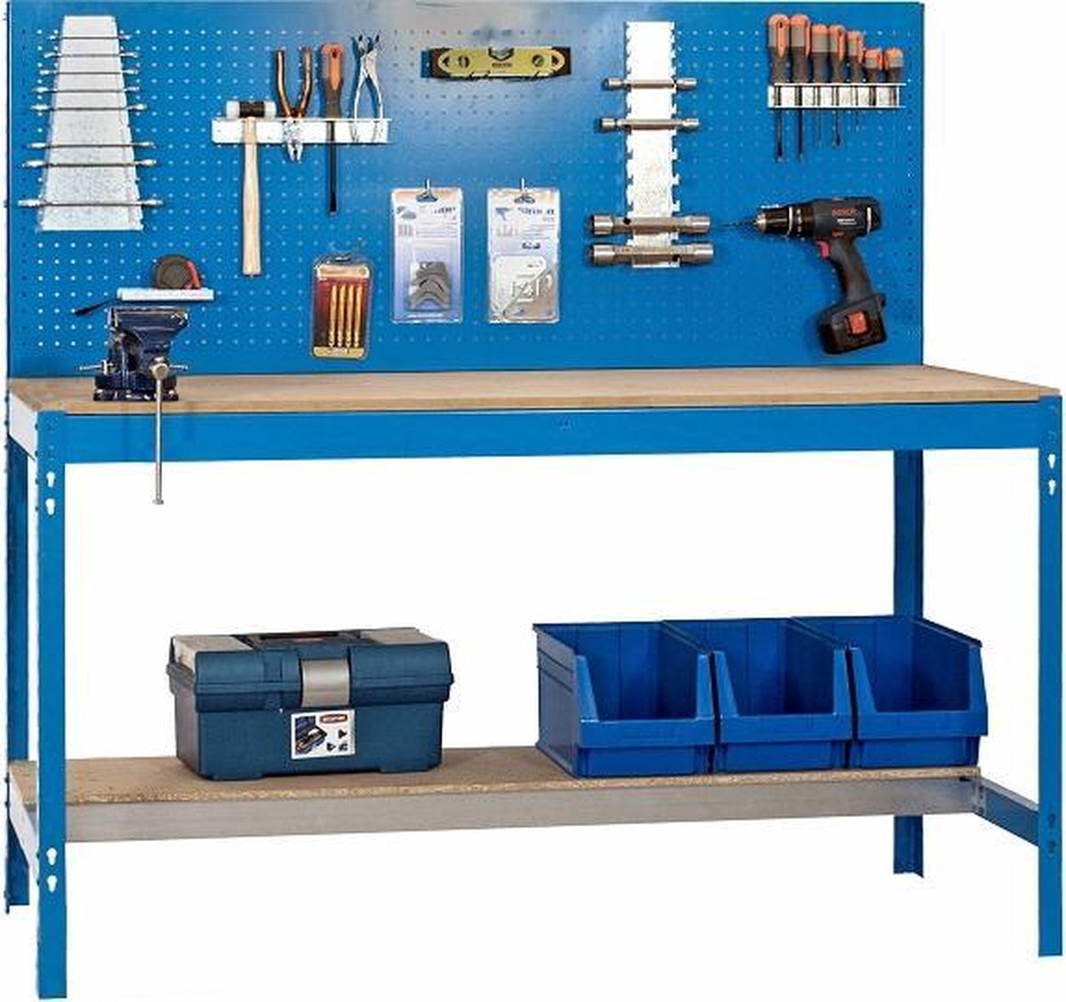 Simonwork Banco de trabajo BT2 (Azul, Ancho: 151 cm)