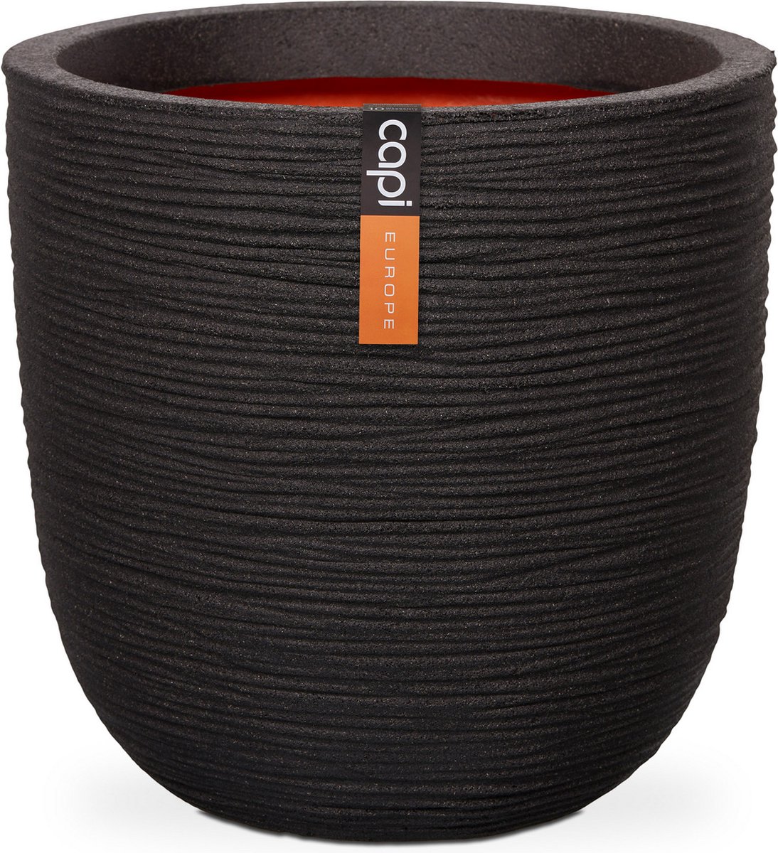 Nature Rib NL Maceta para planta (Dimensiones externas (Ø x Al): 43 x 41 cm, Negro, Plástico)