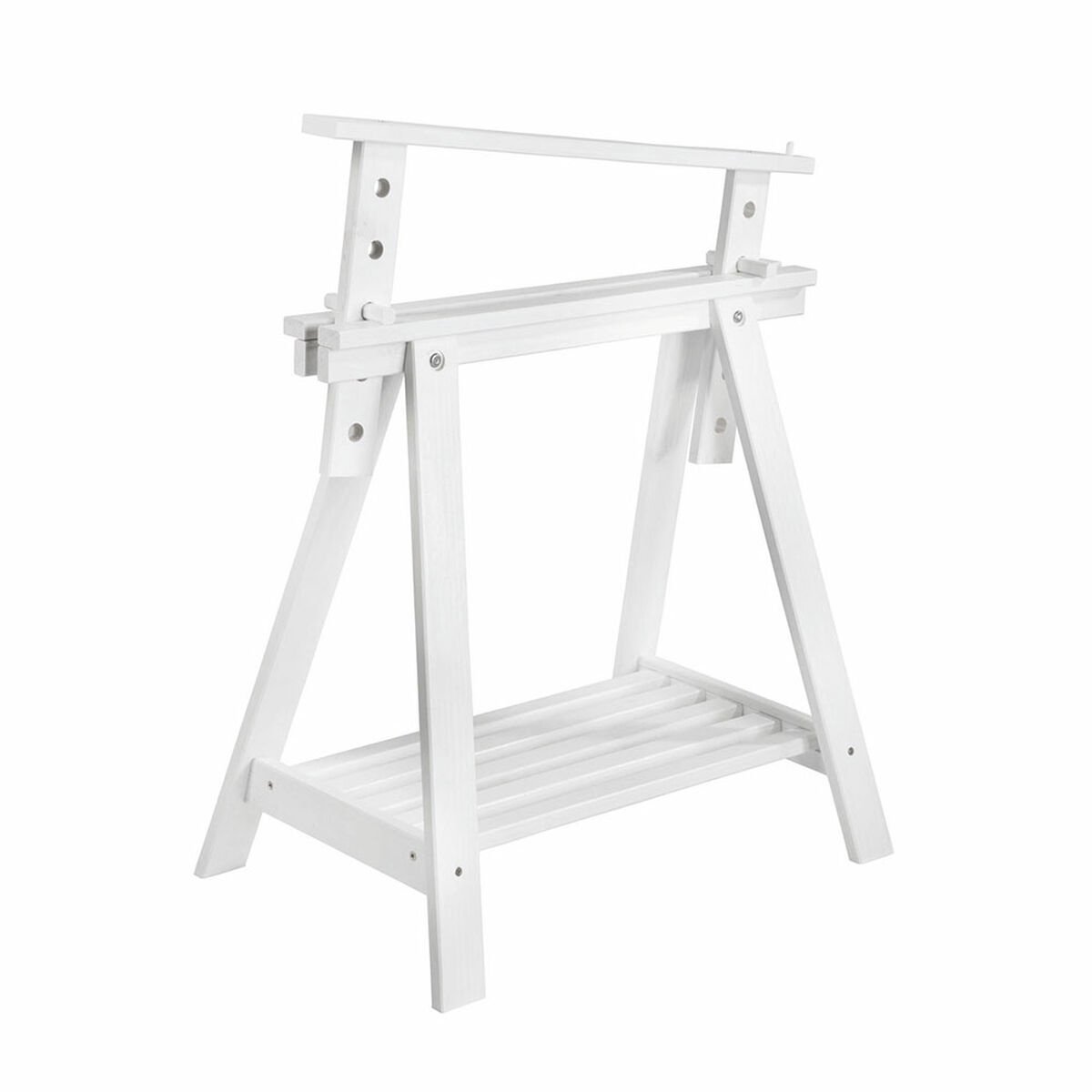 Caballete de madera regulable (Peso máximo admitido: 400 kg, Altura: 70 cm, Pino, Blanco)