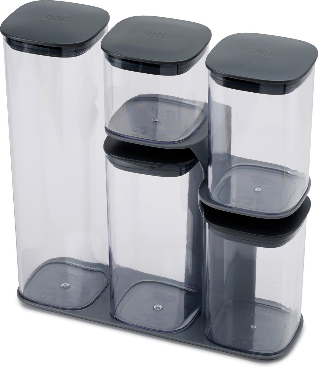 Joseph Joseph Bocal de rangement Podium, 5 pièces Gris