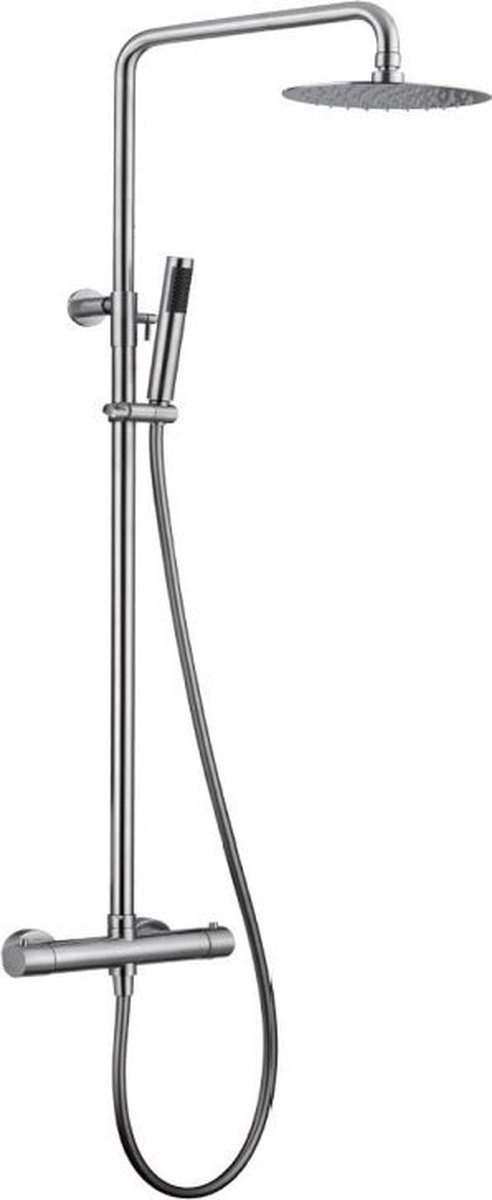 Sistema de ducha Kent (Con grifo termostático, Cromo)