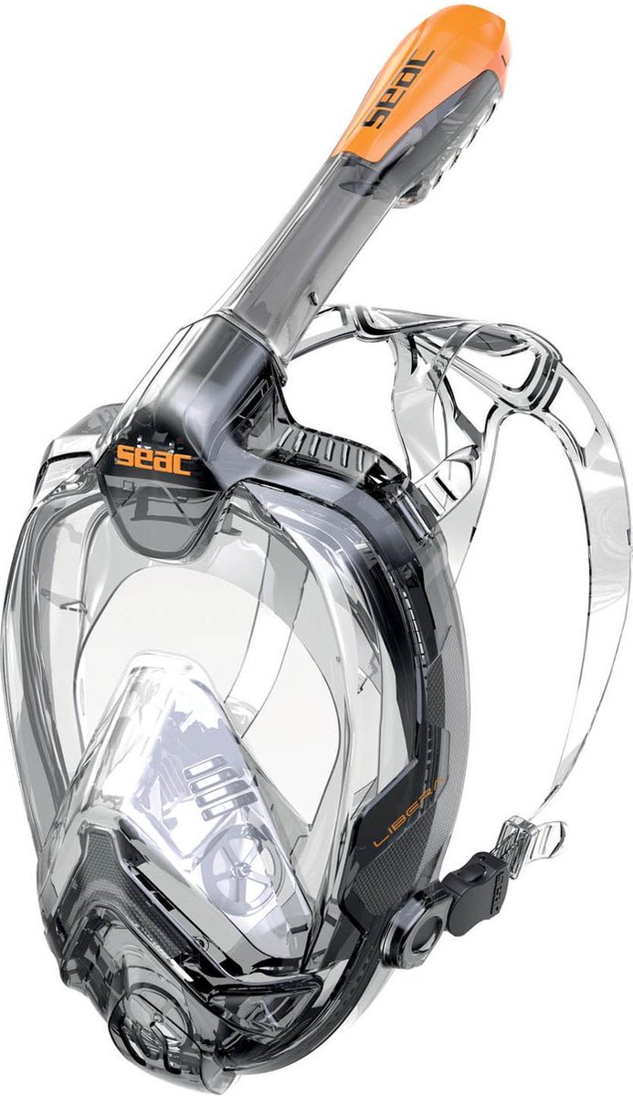 Máscara de Snorkel Libera (XS/S, Plástico, Negro/Naranja)