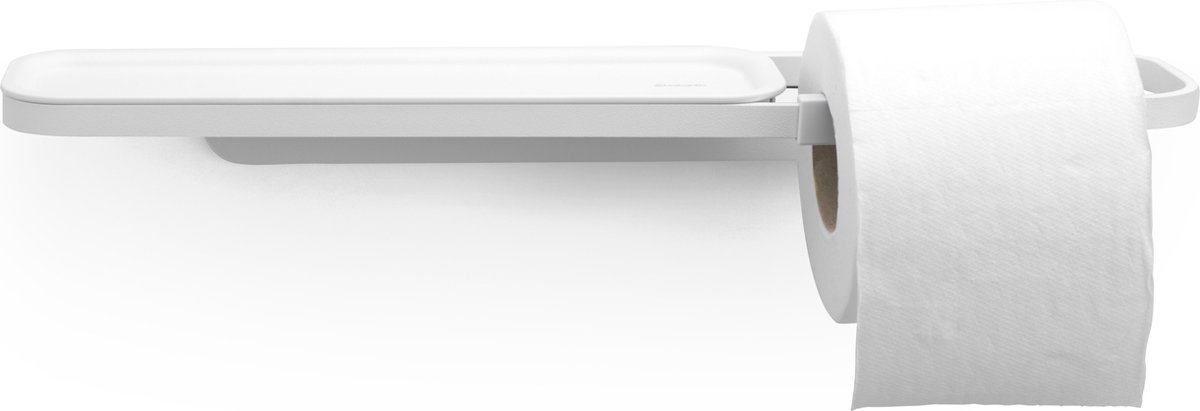Brabantia Soporte de papel higiénico con estante MindSet Mineral Fresh White