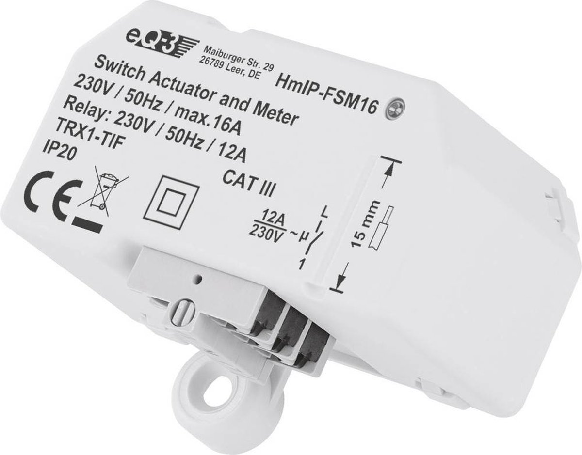 Conmutador inalámbrico HmIP-FSM16 (230 V, 16 A, 41 x 54 x 33 mm)