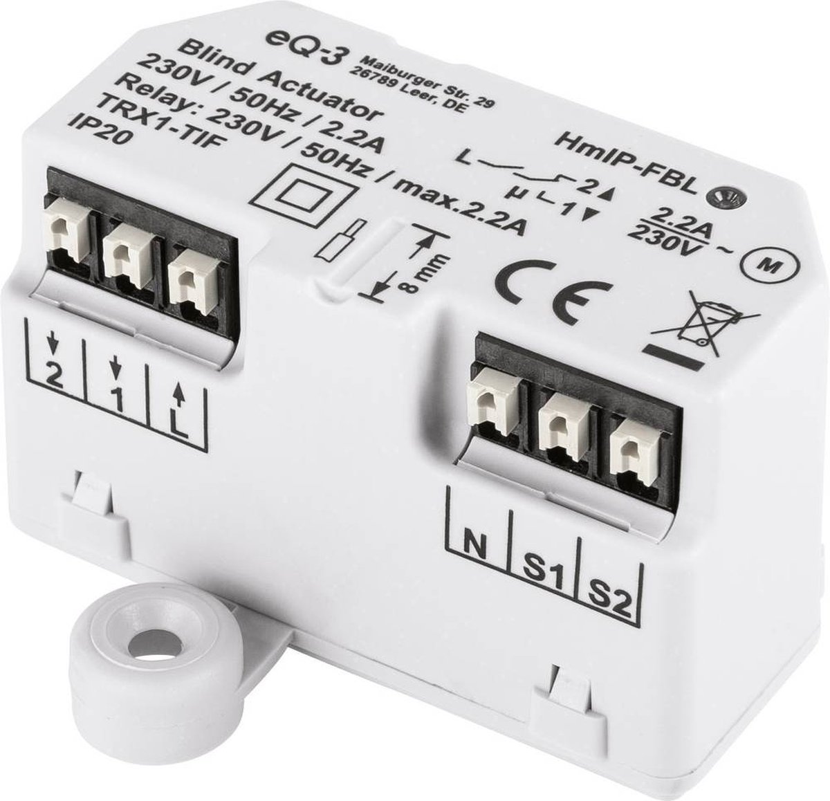 Interruptores para persianas HmIP-FBL (Empotrado, 41 x 54 x 33 mm, 230 V)