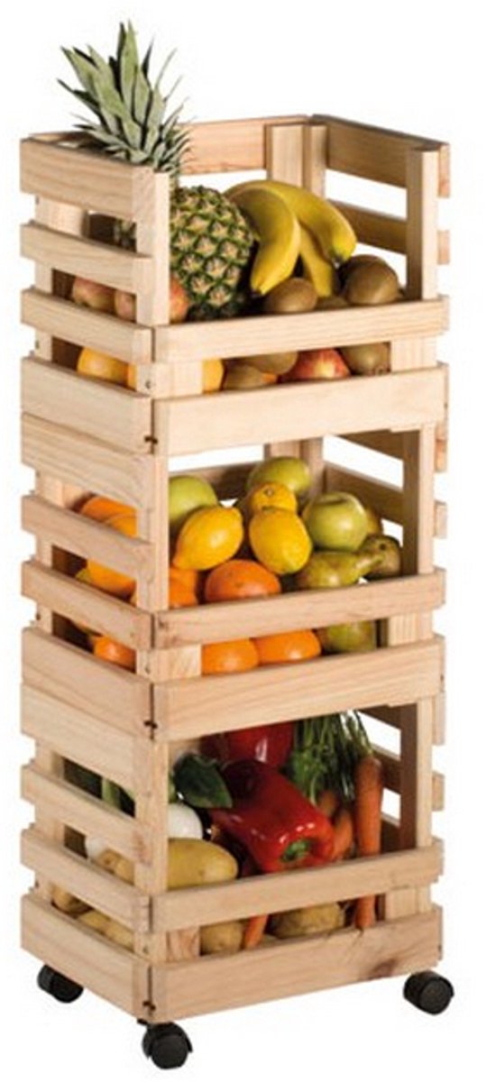 Evolution Carro de cocina (L x An x Al: 30 x 38 x 90 cm, Natural)