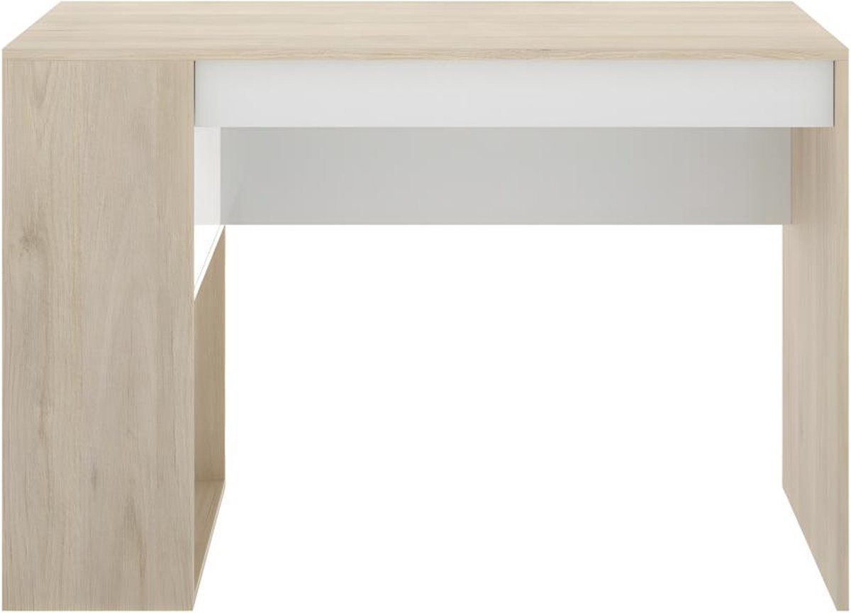 Mesa de escritorio Teo (L x An x Al: 50 x 115 x 74 cm, Roble/Blanco)
