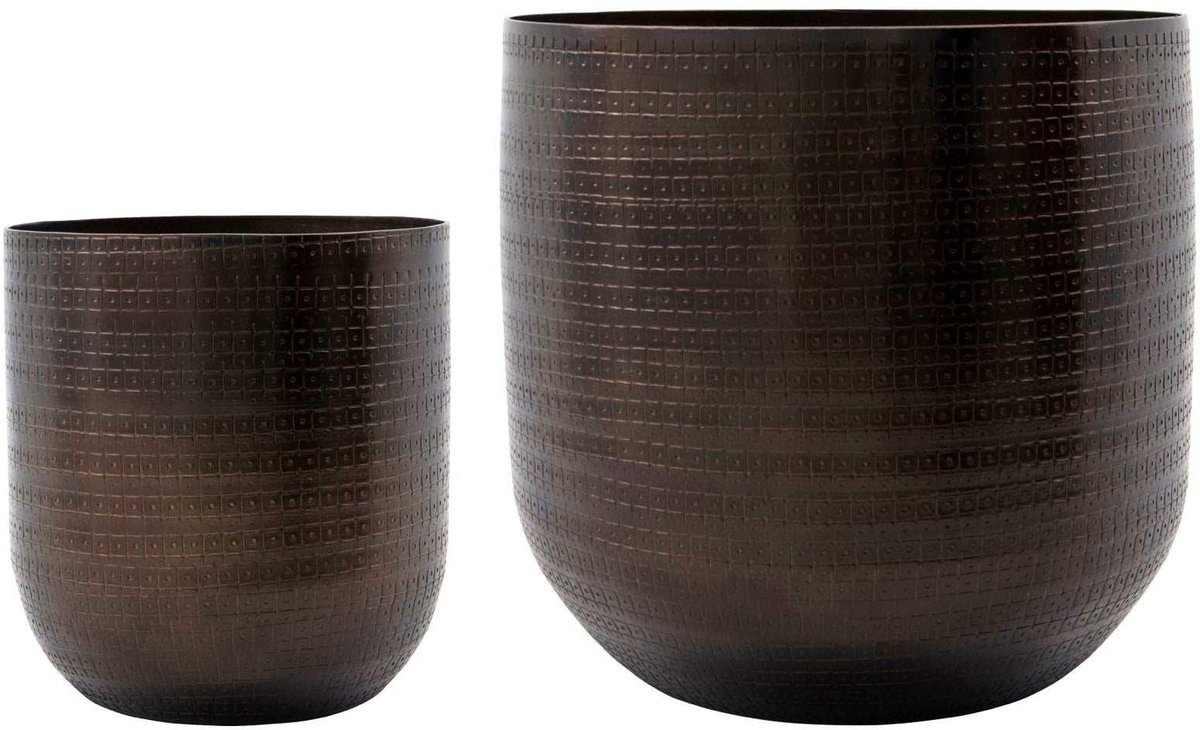 House Doctor Pot Irene 2 pièces Antique brun