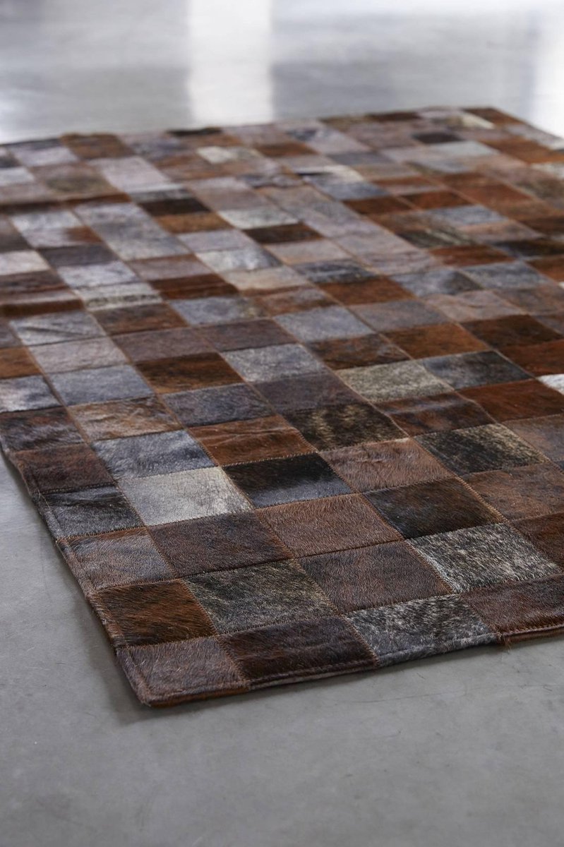 Alfombra de piel de vaca Patchwork (Marrón, 100% Piel natural, 180 x 120 cm)