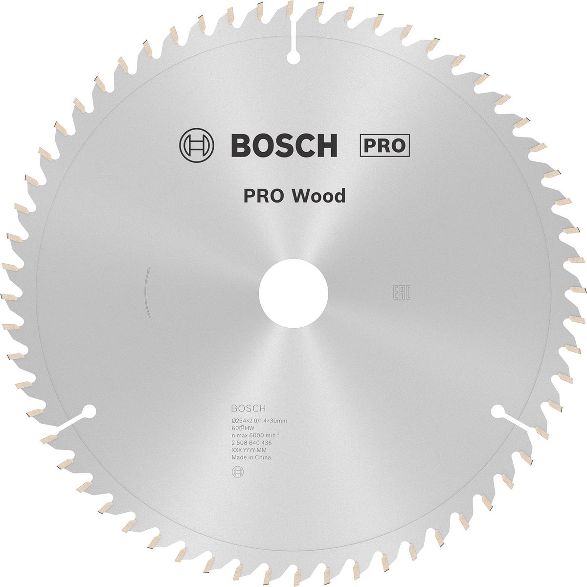 Disco de sierra Optiline Wood (254 mm, Orificio: 30 mm, Número de dientes: 60 ud., 1 ud.)