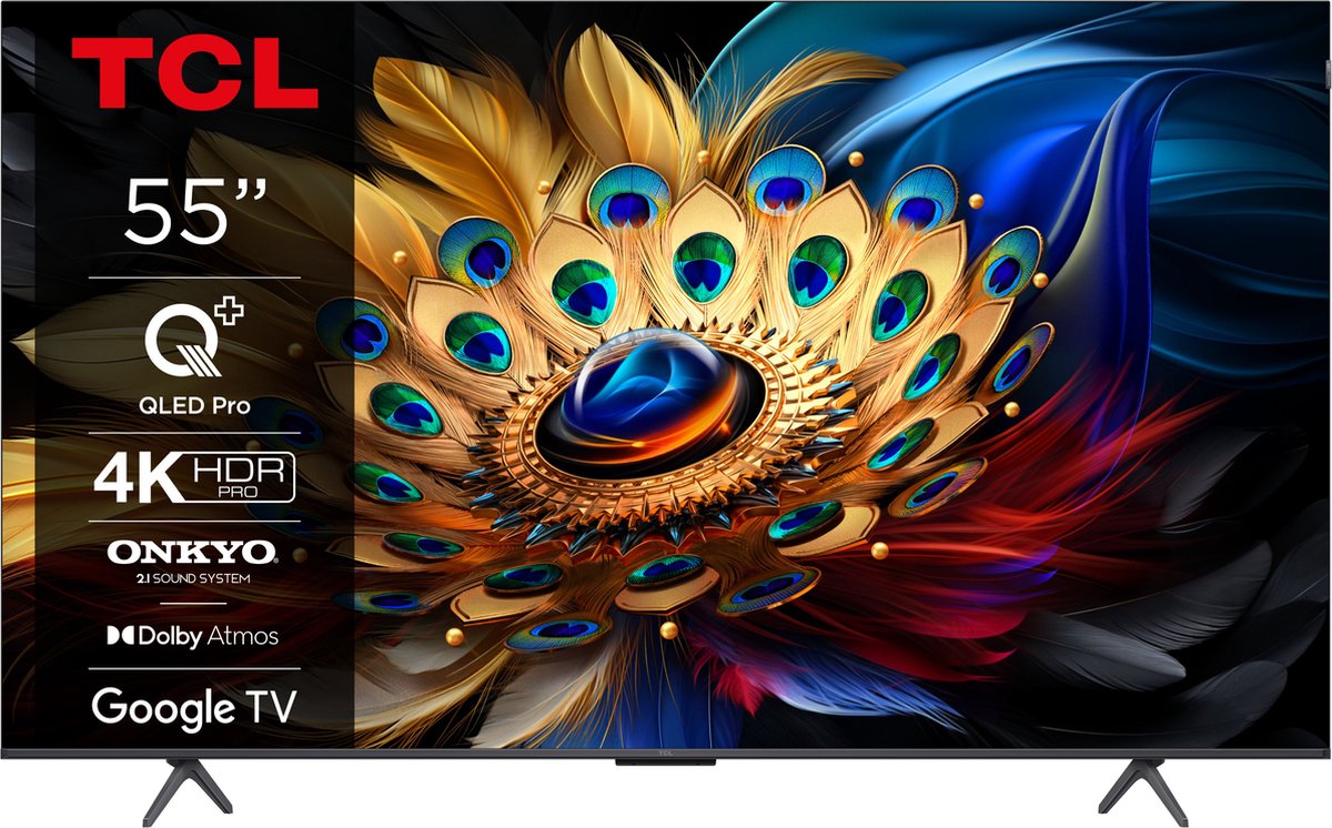 Televisor 55" TCL C61 55C61B | 4K Ultra HD | Smart TV Wifi | Titanio | 450 cd / m²