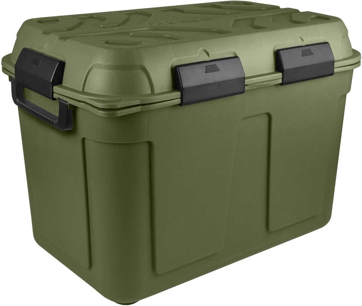 Caja de almacenaje Q-Line (L x An x Al: 79 x 54,5 x 54,5 cm, Plástico, Verde/Negro)