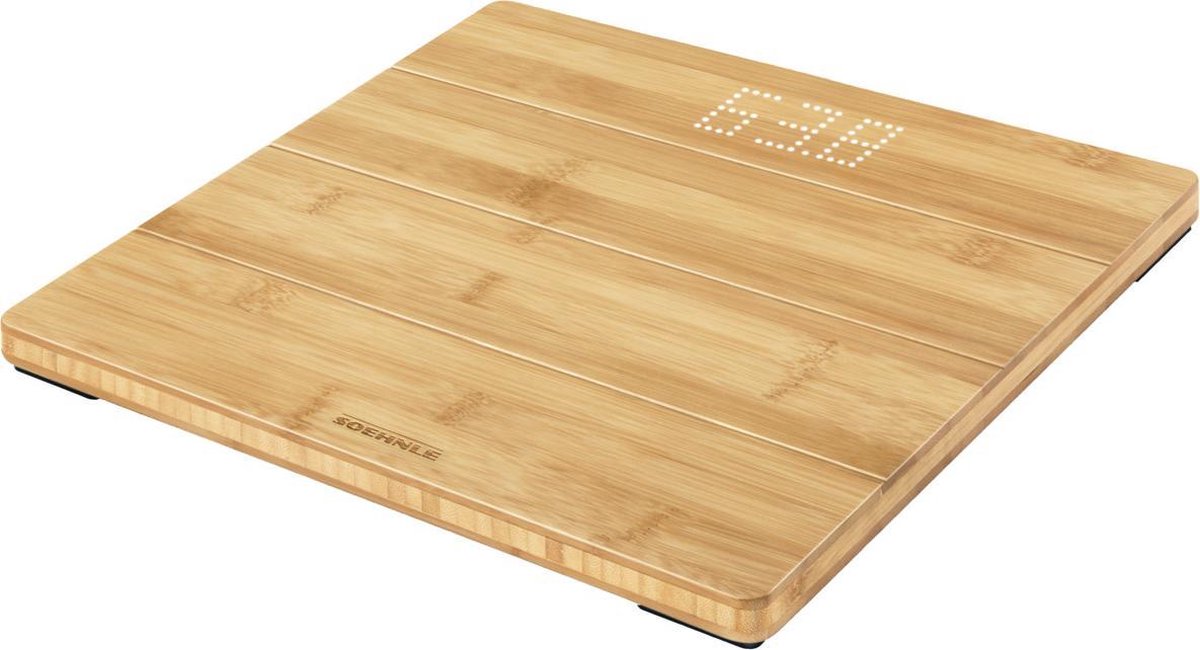 Báscula digital Style Sense Bamboo Magic (30 x 30 x 3,3 cm, Materiales naturales, Bamboo)
