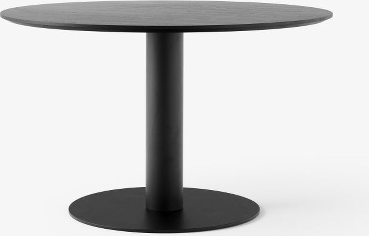 &Tradition Mesa In Between SK12 Roble lacado negro, base de metal negro mate